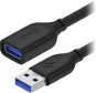 AlzaPower Core USB-A (M) to USB-A (F) 3.0, 2m, fekete - Adatkábel