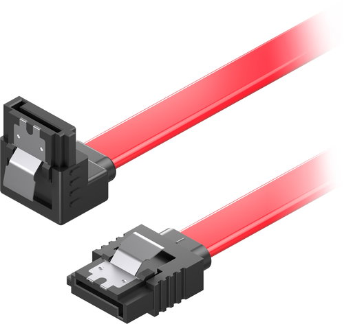 AlzaPower SATA 3.0 6Gbps 90° 0,5m rot - Datenkabel - Hauptbild