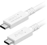 Adatkábel AlzaPower Core USB-C to USB-C USB4 100W 1m, fehér - Datový kabel