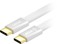 AlzaPower AluCore Flat Magnetic USB-C to USB-C 2.0 100W 1m silver - Data Cable