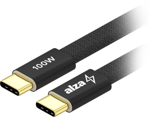 AlzaPower AluCore Flat Magnetic USB-C to USB-C 2.0 100W 1.5m black - Data Cable - Main image