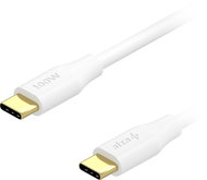 AlzaPower 2-Pack Core Charge USB-C to USB-C 2.0 100W, 1 m - fehér - Adatkábel