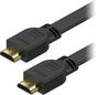 AlzaPower Flat HDMI 1.4 High Speed 4K, 0.5m, Black - Video Cable