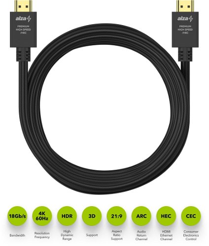 Premium High-Speed HDMI 2.0 Cable, 1m 3 ft, 4K Resolution at 60Hz