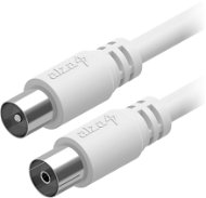 Koax kábel AlzaPower Core Coaxial IEC (M) - IEC (F)  5 m fehér - Koaxiální kabel