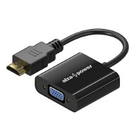 Átalakító AlzaPower HDMI (M) to VGA (F) 0,18m, fényes fekete - Redukce