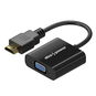 AlzaPower HDMI (M) to VGA (F) 0,18m, fényes fekete - Átalakító