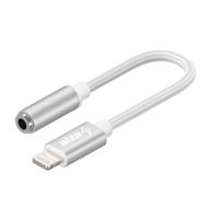 Átalakító AlzaPower Lightning Mfi (M) to 3.5mm Jack (F) 0.1m, ezüst - Redukce