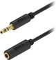 Audio kábel AlzaPower Core Audio 3,5 mm Jack (M) to 3,5 mm (F) 3 m čierny - Audio kabel