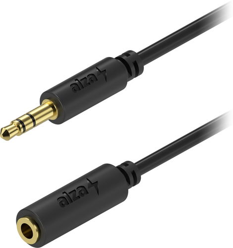 AlzaPower Core Audio 3.5mm Jack (M) to 3.5mm Jack (F) 10m schwarz - Audio-Kabel - Hauptbild