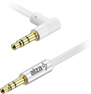 AUX Cable AlzaPower 90Core Audio 3.5mm Jack (M) to 3.5mm Jack 90° (M) 1m white - Audio kabel