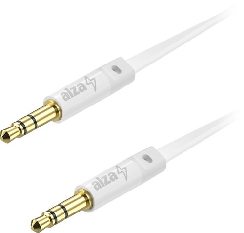 AlzaPower FlatCore Audio 3.5mm Jack (M) to 3.5mm Jack (M) 1m bílý - Audio kabel - Hlavní obrázek