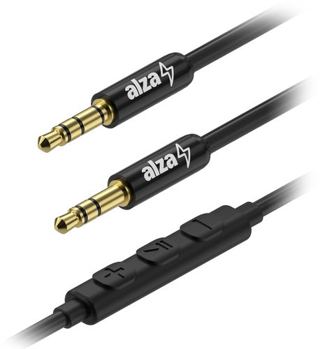 AlzaPower Alucore Audio 3.5mm Jack 4P-TRRS (M) to 3.5mm Jack (M) 0.5m černý - Audio kabel - Hlavní obrázek