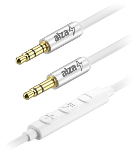 AlzaPower Alucore Audio 3,5 mm Klinke 4P-TRRS (M) auf 3,5 mm Klinke (M) - 0,5 m - silber - Audio-Kabel - Hauptbild