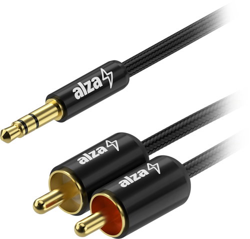 AlzaPower AluCore 3.5mm Klinke (M) auf 2x RCA (M) - 5 m - schwarz - Audio-Kabel - Hauptbild