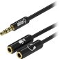 AlzaPower 3.5mm Jack 4P-TRRS (M) to 2x 3.5mm Jack (F) 0.15m black - Adapter