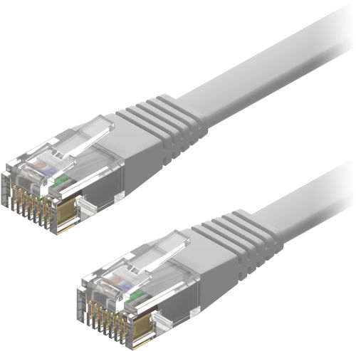 AlzaPower Patch CAT6 UTP Flat, 1m, szürke - Hálózati kábel - Fő fotó