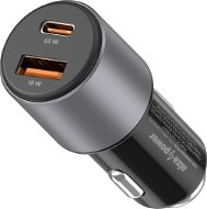 Nabíječka do auta AlzaPower Car Charger P540 USB + USB-C Power Delivery 65W šedá - Nabíječka do auta