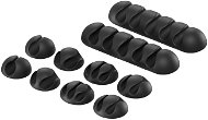 AlzaPower Cable Clips Mix, 10pcs, Black - Cable Organiser