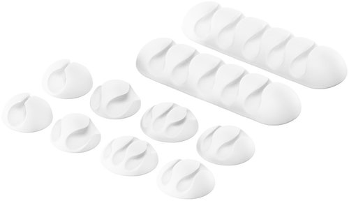 AlzaPower Cable Clips Mix 10 Stück weiss - Kabel-Organizer - Hauptbild