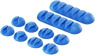 AlzaPower Cable Clips Mix, 10pcs, Blue - Cable Organiser