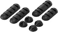 AlzaPower Cable Clips Mix, 8pcs, Black - Cable Organiser