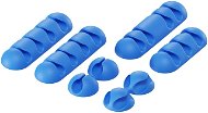 AlzaPower Cable Clips Mix, 8pcs, Blue - Cable Organiser