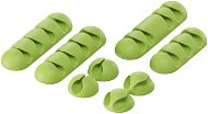 AlzaPower Cable Clips Mix, 8pcs, Green - Cable Organiser