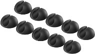 AlzaPower Small Cable Clips, 10pcs, Black - Cable Organiser
