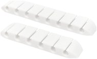 Cable Organiser AlzaPower Long Cable Clips 2pcs White - Organizér kabelů