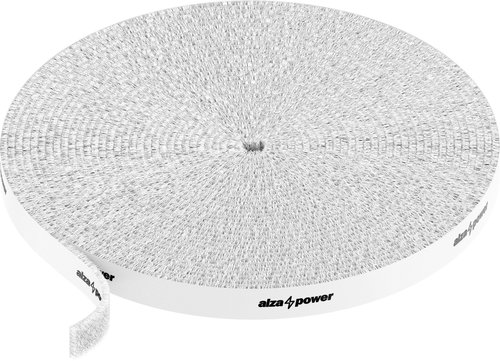 AlzaPower VelcroStrap + Roll 10m White Main image AlzaPower VelcroStrap + Roll 10m White - Cable Organiser - Main image