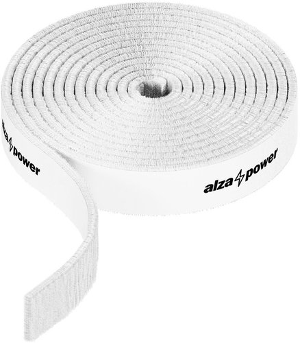 AlzaPower VelcroStrap+ Roll 1 m - fehér - Kábelrendező - Fő fotó