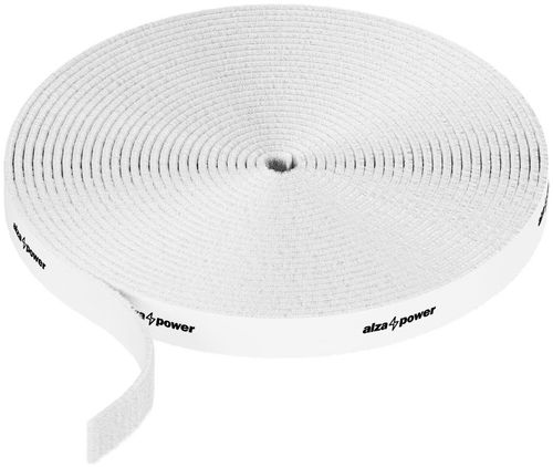AlzaPower VelcroStrap+ Roll 3 m, fehér - Kábelrendező - Fő fotó