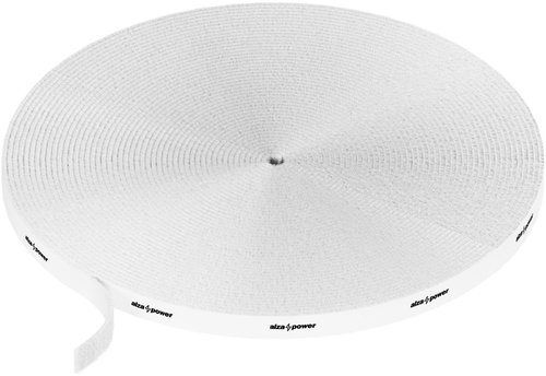 AlzaPower VelcroStrap+ Roll, 25 m - fehér - Kábelrendező - Fő fotó