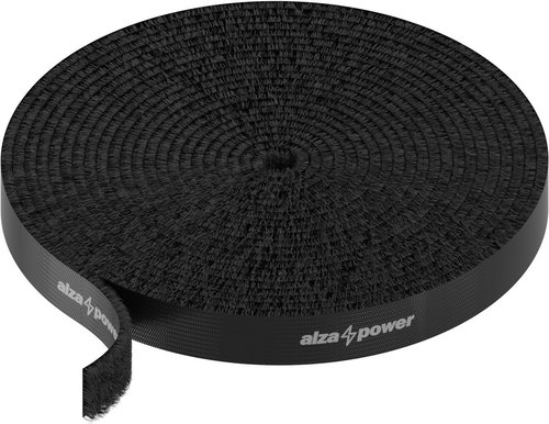 AlzaPower VelcroStrap+ Roll, 5 m - fekete - Kábelrendező - Fő fotó