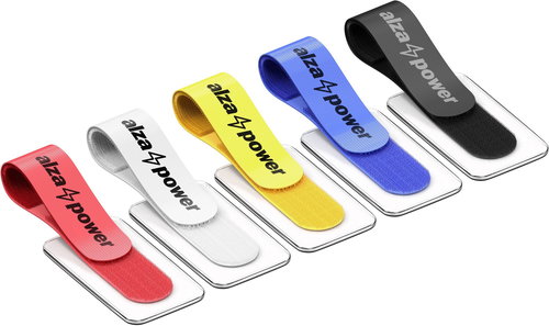 AlzaPower VelcroStrap+ with Tag, 10pcs, Mixed Colours - Cable Organiser - Main image
