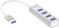 AlzaPower AluCore USB-A (M) na 4× USB-A (F) stříbná