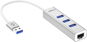 AlzaPower AluCore USB-A (M) to 3× USB-A (F) with LAN Silver - USB Hub