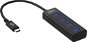 AlzaPower Core USB-C (M) - 4× USB-A (F) fekete - USB Hub