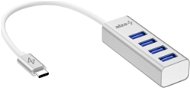 AlzaPower AluCore USB-C (M) to 4× USB-A (F) Silver - USB Hub