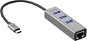 AlzaPower AluCore USB-C (M) to 3× USB-A (F) + LAN - asztroszürke - USB Hub