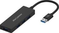 USB Hub AlzaPower FlatCore USB-A (M) to 4× USB-A 3.0 (F) black - USB Hub
