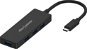 AlzaPower FlatCore USB-C (M) to 4× USB-A 3.0 (F) - fekete - USB Hub