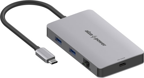 AlzaPower Metal USB-C Dock Station 7in1 Dual Screen Space Grau - Dockingstation - Hauptbild