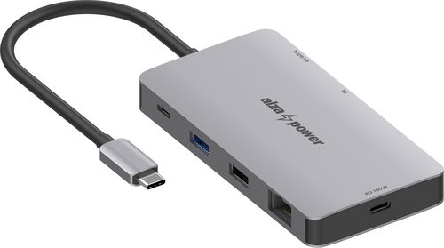 AlzaPower Metal USB-C Dock Station 9v1 Dual Screen 8K vesmírně šedý - Dokovací stanice - Hlavní obrázek