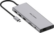 AlzaPower Metal USB-C Dock Station 12in1 Triple Screen Space Grey - Docking Station