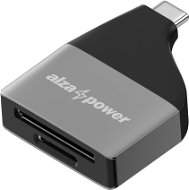 AlzaPower USB-C 3.0 Metal Memory Card Reader ezüst - Kártyaolvasó