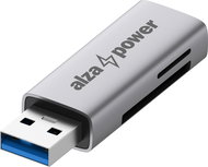 AlzaPower USB-A 3.2 Gen 1 Metal Memory Card Reader Space Grey - Card Reader
