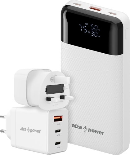 AlzaPower Travel Buddy UK White - Set - Main image