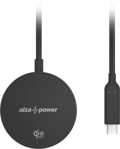 AlzaPower WQT120B Wireless Qi2.2 Charger 25W grau - Kabelloses Ladegerät - Hauptbild